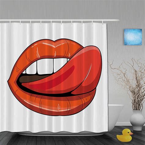 Personalized Sexy Lip Bathroom Shower Curtains Funny Shower Curtain