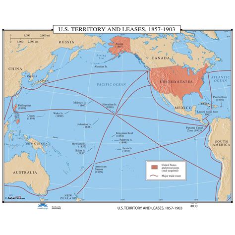 Us Territory And Leases 1857 1903 Map Shop Us And World History Maps