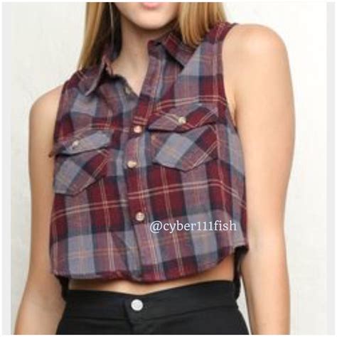 brandy melville wylie flannel cropped top nwt 29 ebay
