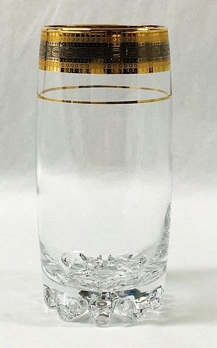 Vintage Gold And Silver Rimmed Highball Tumblers