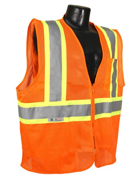 Safety Vests Sz X Large Orange Mesh Class Ii Reflective Tape Silt