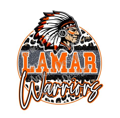 Lamar Warriors Mascot Version Glitter Arkansas Png Sublimation Design
