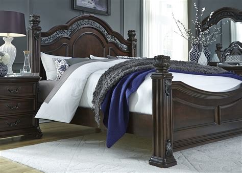 Messina estates is a whole home collection constructed of hardwood solids and wormy cherry veneers. Messina Estates Poster Bed 6 Piece Bedroom Set in Cognac ...