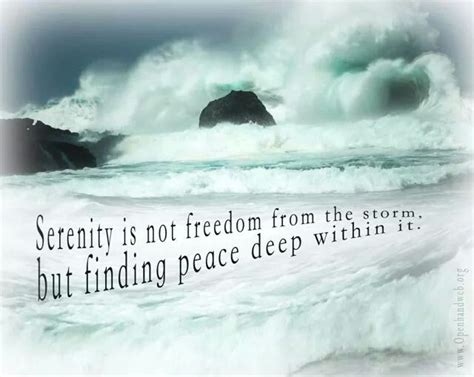 Serenity Is Not Freedom From The Storm But Finding Peace Deep Within