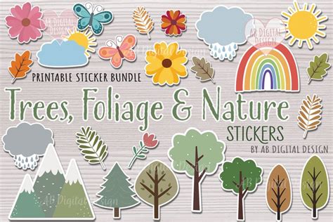 Trees Nature And Outdoor Plants Sticker Bundle