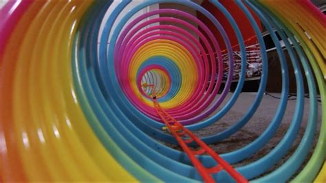 Marble Run Through A Giant Slinky Youtube