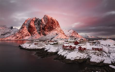 Village Clouds Cold Snow Norway Nature Wallpaper 164603