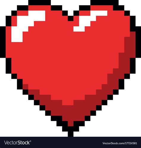 Pixelated Heart Game Icon Royalty Free Vector Image