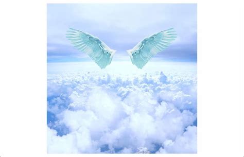 Angel Wings PNG Template Heaven Background Memorial Backdrop BONUS Separate Elements In Png In