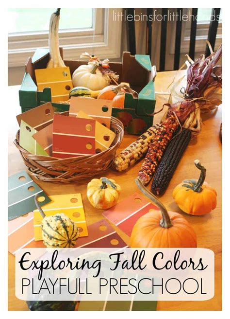 Exploring Fall Colors With Gourds Preschool Fall Activity Little Bins