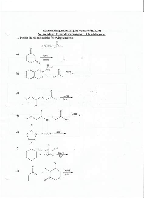 Solved Predict The Products Of The Following Reactions Chegg