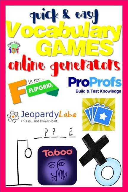For example, you may want to generate prompts for game night or team building. Easy-to-use Online Vocabulary Games Generator | English ...