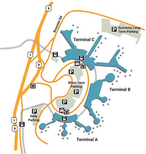 Newark Liberty International Airport Map Ewr Printable Terminal Images