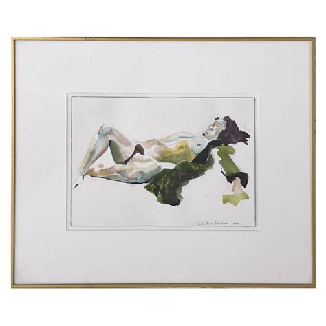 Sally Mara Sturman Signed Untitled Nude Gouache Painting