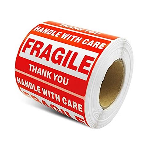 Besteasy Fragile Stickers Handle With Care Shipping Labels Large