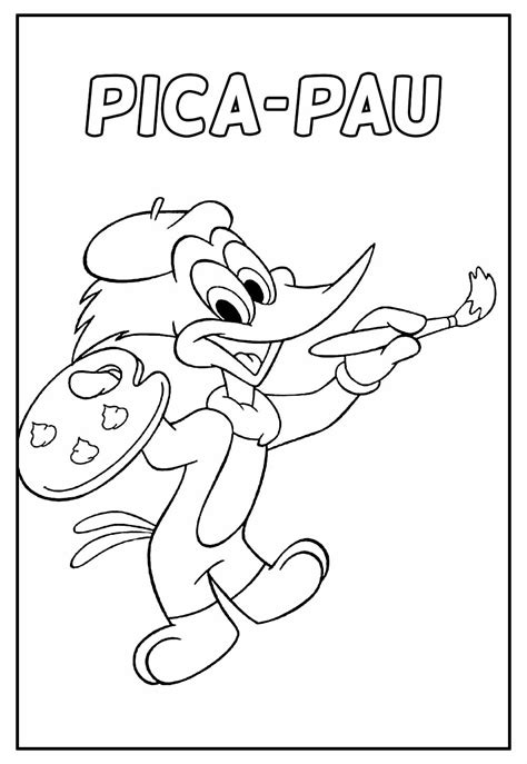 Desenho Do Picapau Para Colorir