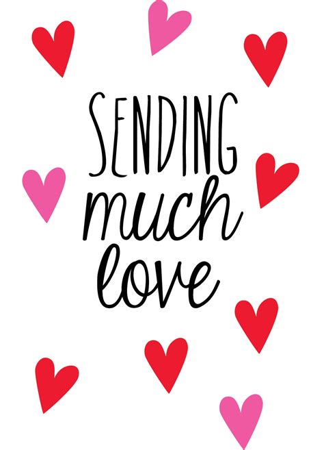 Sending Much Love Postcard Typography Design Friends Quotes