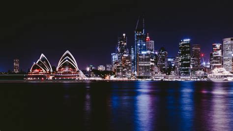 Download Wallpaper 3840x2160 Night City City Lights Architecture Sydney Australia 4k Uhd 16