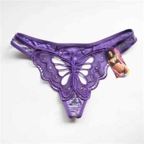 Fashion Care 2u U150 2 Purple Sexy Woman Butterfly G String Underwear