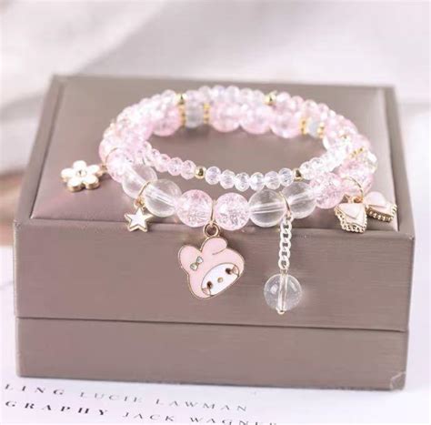 Sanrio Crystal Beads Bracelet Instock My Melody Cinnamoroll Kuromi