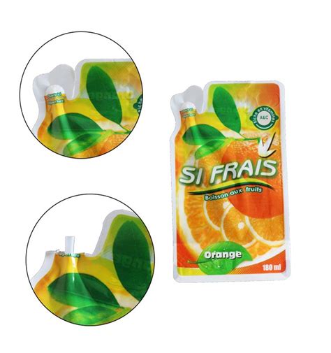 Customized Straw Juice Pouch Beverage Pouch Orange Juice Package