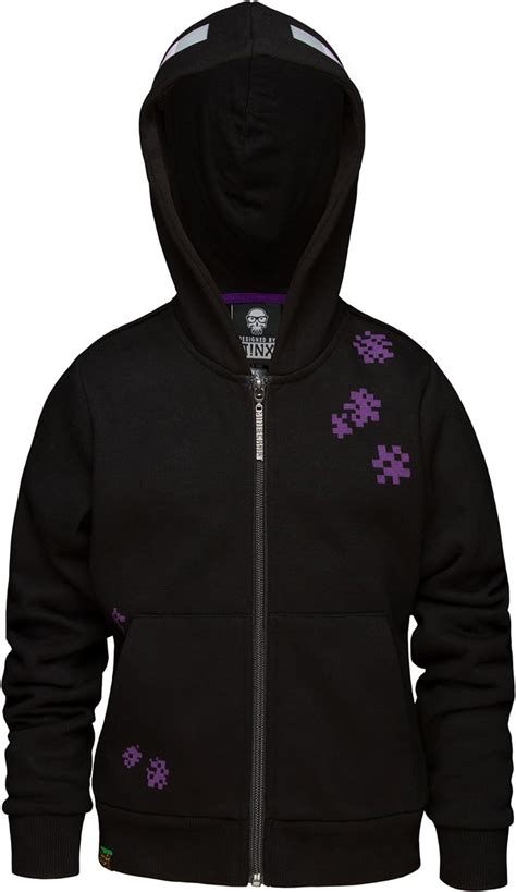Buy Minecraft Enderman Zip Up Hoodie Youth Black Jacket X Large At