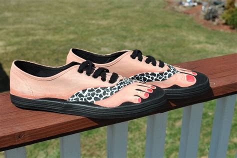 Cute And Funny Hand Painted Bare Feet Shoes Size 8 Painted Etsy