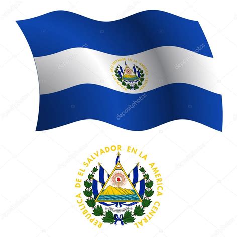 El Salvador Ondulado Bandera Y Abrigo 2022