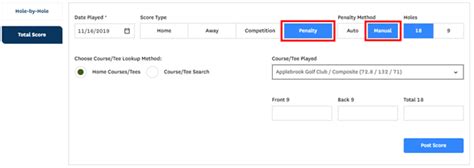 Penalty Scores Usga