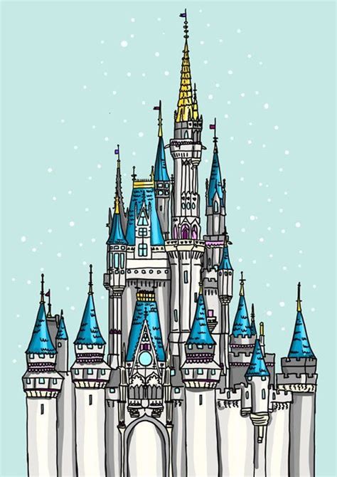 Disneyland Castle Cinderellas Castle A4 Art Print By Hungry