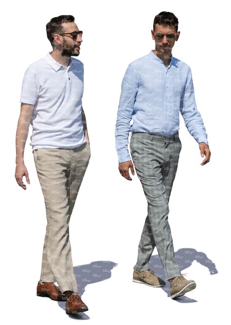 Two Men Walking And Talking On A Summer Day Vishopper
