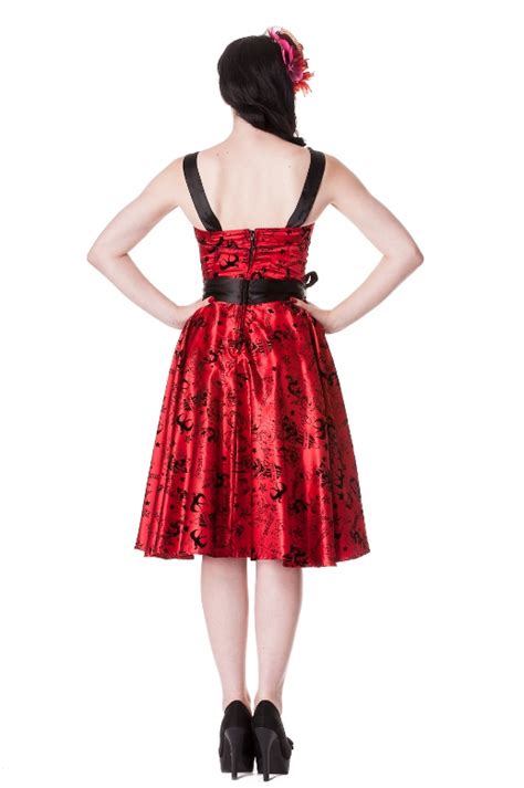 Hell Bunny Plus Size Gothic Red Tattoo Flock Rockabilly Dress [hb5105r] 72 99 Mystic Crypt