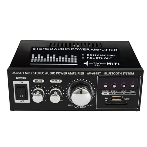 V V Mini Ch Lcd Display Hifi Audio Stereo Power Amplifier Bt Fm