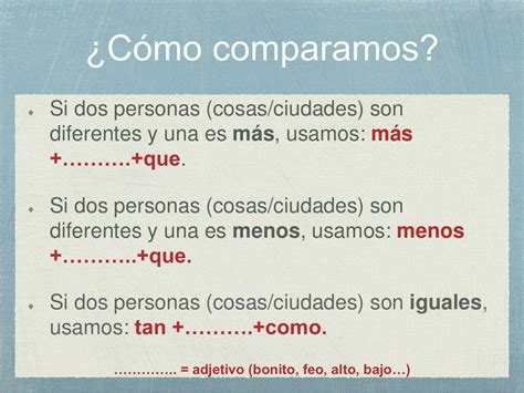 Hacer Comparaciones En Español