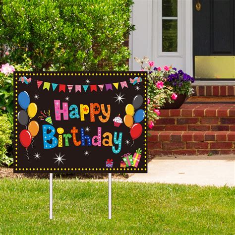 Buy Chiazllta Happy Birthday Party Yard Sign Colorful Birthday Garden