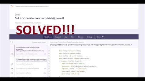 Call To A Member Function Delete On Null Laravel How To Fix Youtube