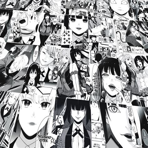 Manga Panel Kakegurui Wall Collage Kit Black And White 32pcs Etsy