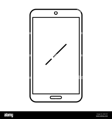 Smartphone Line Icon On White Background Simple Vector Illustration