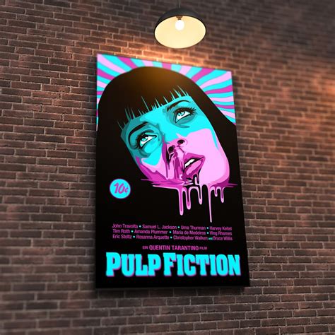Pulp Fiction Movie Poster Banner Sign Print Uma Thurman Overdose Scene