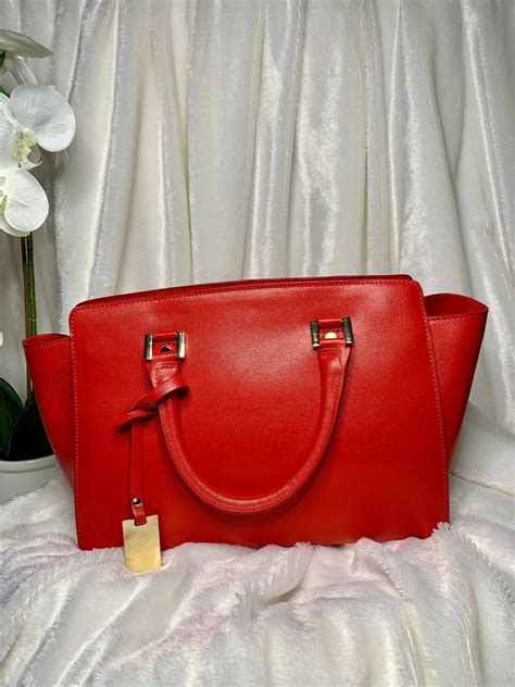 Red Leather Handbags Handcrafted Italian Leather Handbags Etsy