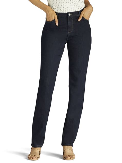 Lee Lee Womens Instantly Slims Straight Leg Jeans Classic Fit