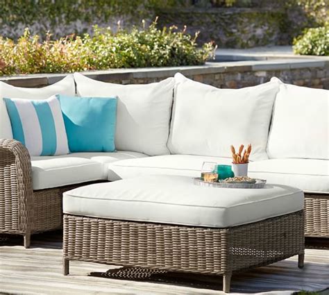 Torrey All Weather Wicker Sectional Ottoman Natural