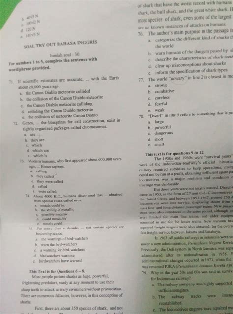 Apakah sekarang ini anda sedang mencari contoh soal tes assessment yang kadangkala memang dibutuhkan didunia kerja di dalam menyeleksi para calon pegawai atau karyawan barunya? Contoh Soal Tes Potensi Akademik Ptk Perhubungan 2017 / 2018 ( Bhs Inggris ) - Mas Apet