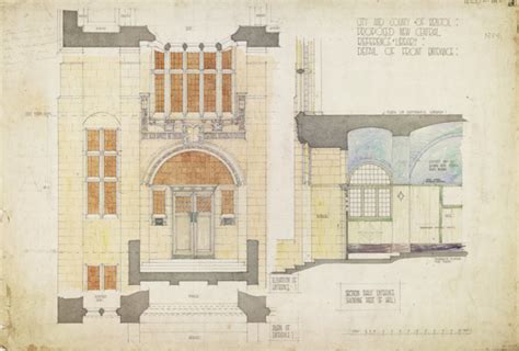 Proposed Design For Bristol Central Reference Library Detail Of The