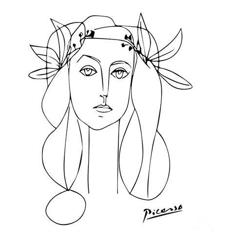 Picasso Drawing By One Line Drawing Pixels