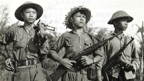 Soldiers Of National Liberation Front Viet Cong 1960s With Weapons
