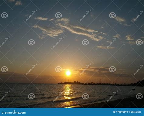 Mesmerizing View of the Calm Ocean during Sunset Stock Image - Image of
