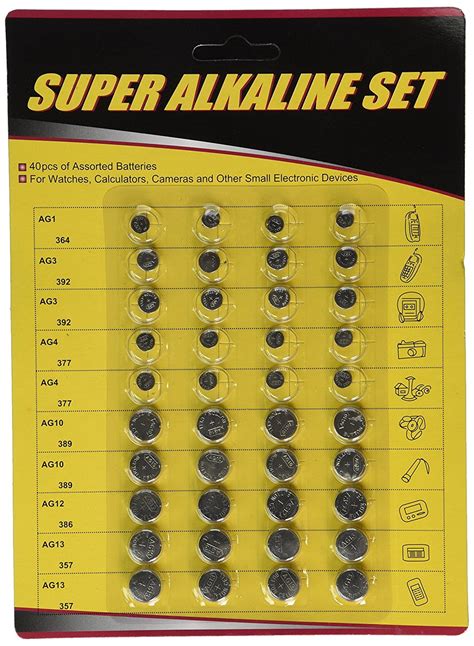 Super Alkaline Button Cell Batteries Assorted 40pc