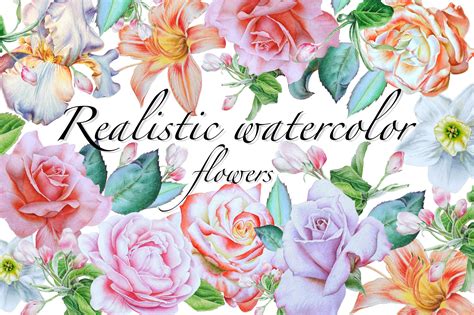 The color palette panel in procreate is intuitive and easy to use. Realistic watercolor flowers | Custom-Designed Graphic ...