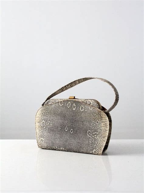 1940s Monitor Lizard Skin Handbag Etsy Lizard Handbag Vintage